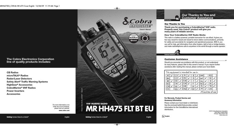 Cobra Marine MARINE MR HH475FLT BT EU owner's manual