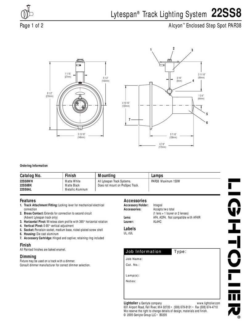 Lightolier Lytespan 22SS8 User manual