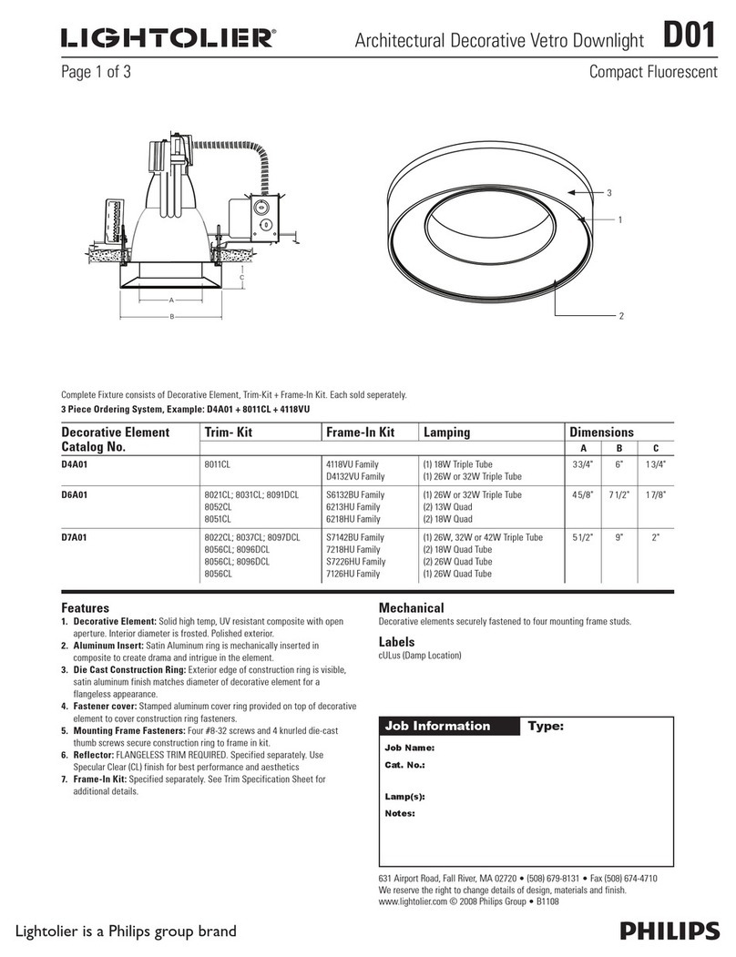 Lightolier D01 User manual