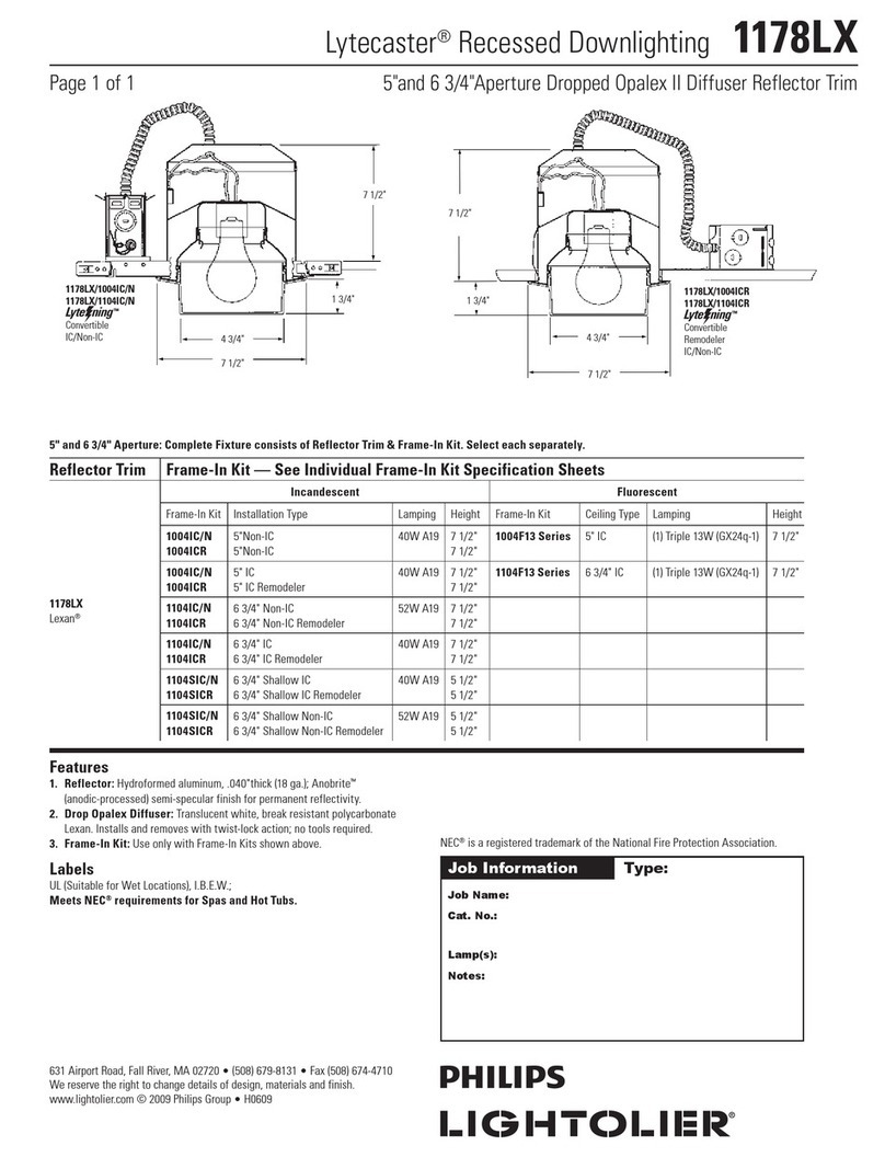 Lightolier Lytecaster 1178LX User manual Lightolier Lytecaster 1178LX User manual