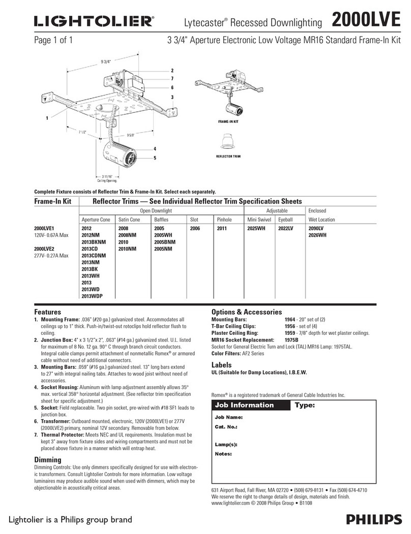 Lightolier Lytecaster 2000LVE specification