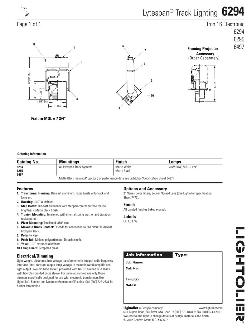 Lightolier Lytespan 6294 User manual