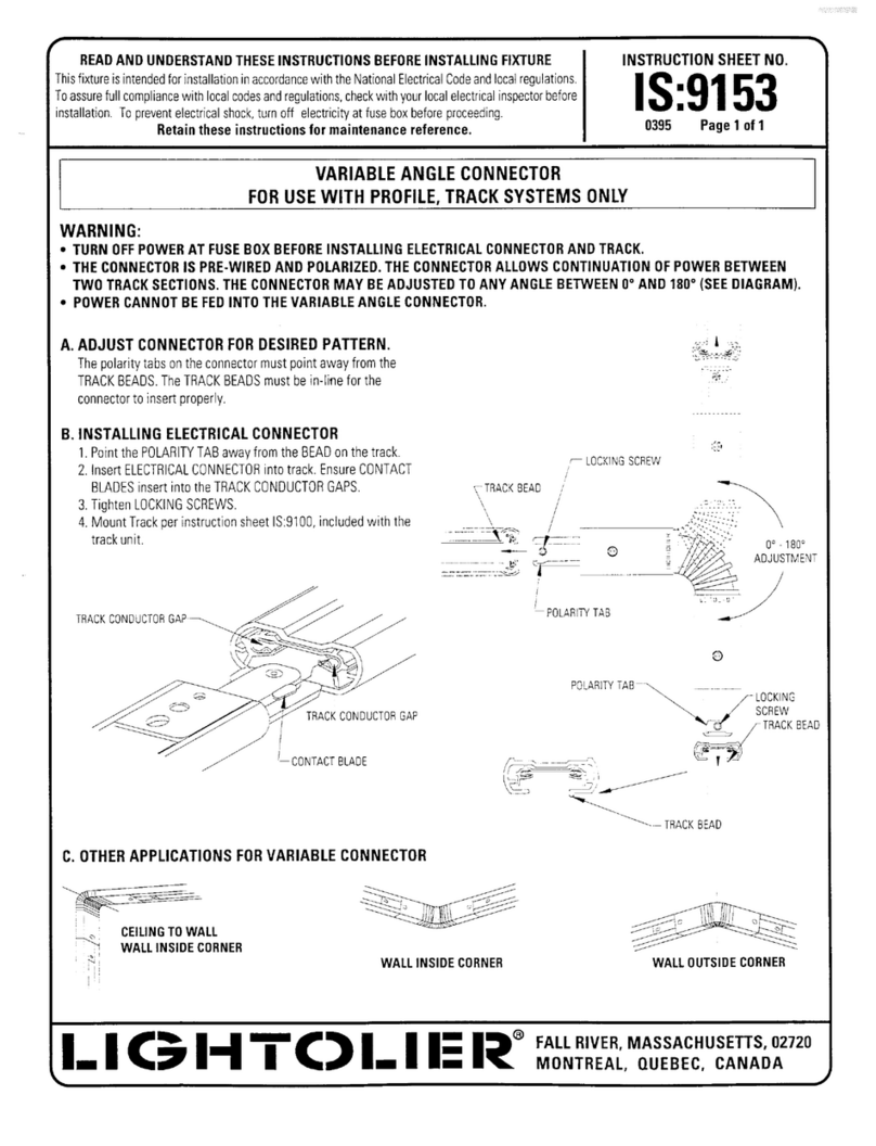 Lightolier VARIABLEANGLECONNECTOR Instructions for use Lightolier VARIABLEANGLECONNECTOR Instructions for use