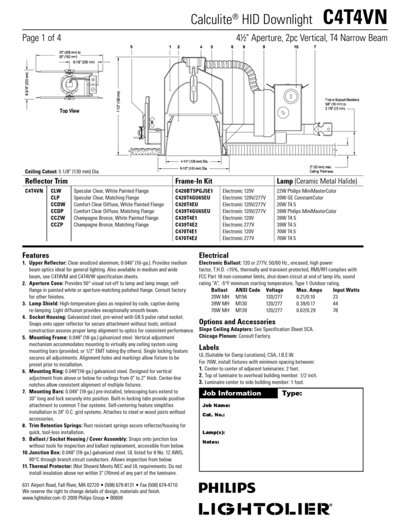 Lightolier Calculite C4T4VN User manual