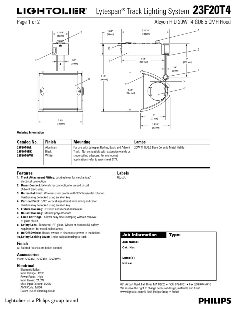 Lightolier Lytespan 23F20T4 User manual