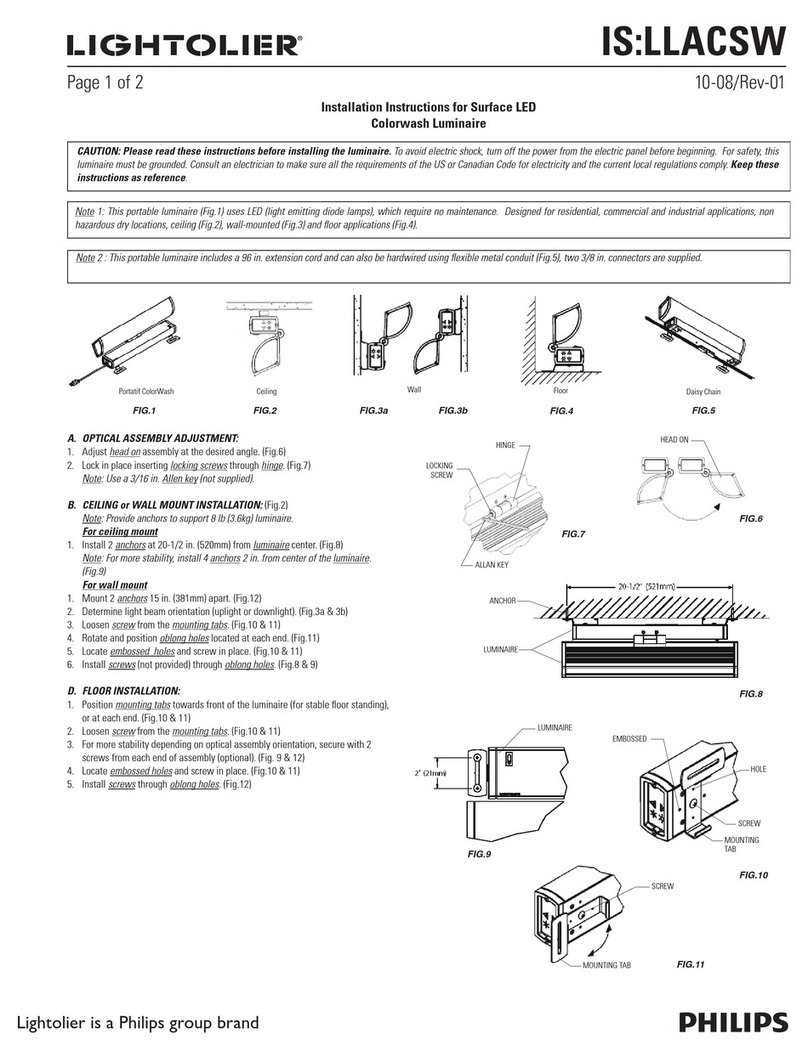 Lightolier Surface LED Colorwash Luminaire User manual