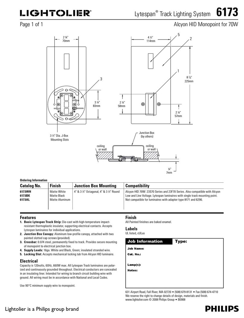 Lightolier Lytespan 6173 User manual