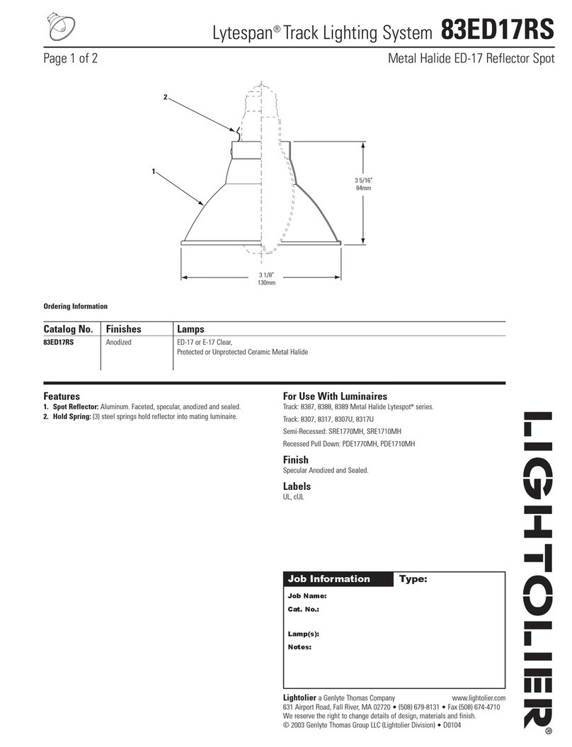 Lightolier Lytespan 83ED17RS User manual