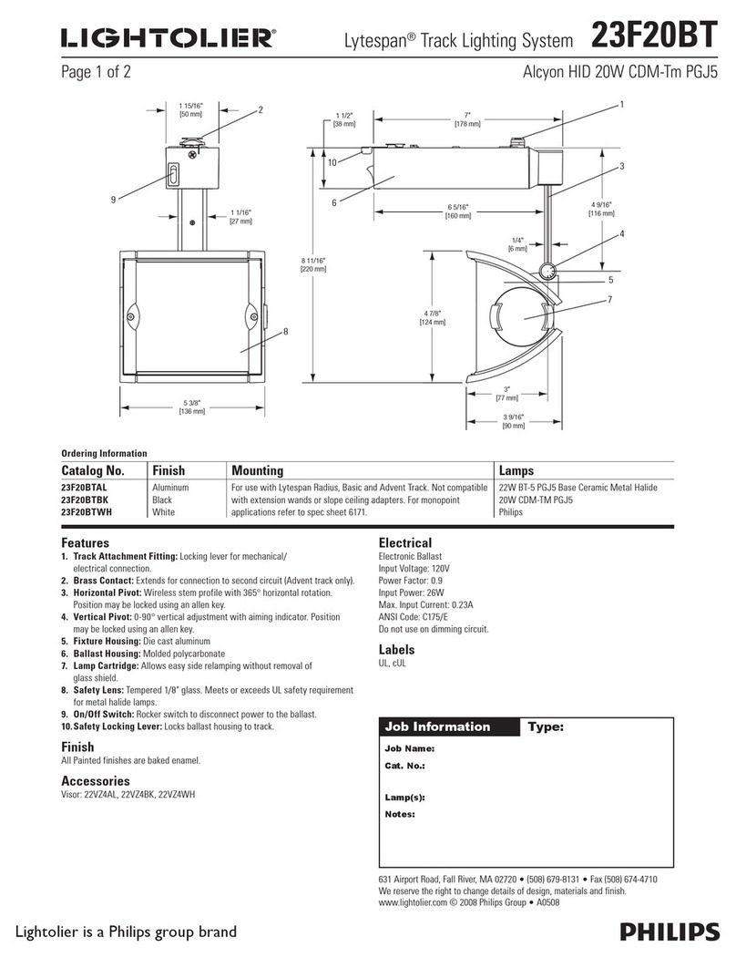 Lightolier Lytespan 23F20BT User manual Lightolier Lytespan 23F20BT User manual