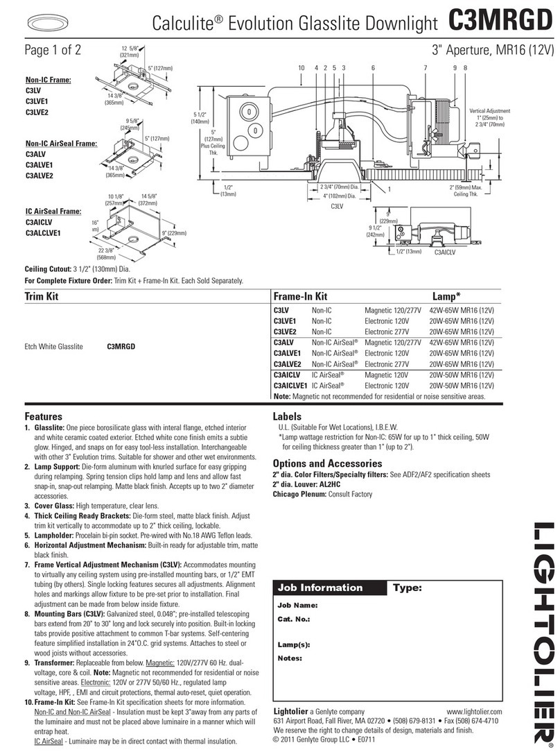 Lightolier Calculite C3MRGD User manual