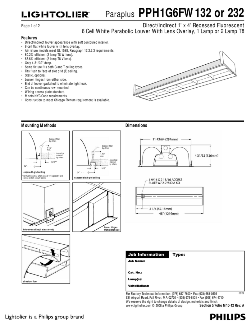 Lightolier Paraplus PPH1G6FW132 User manual