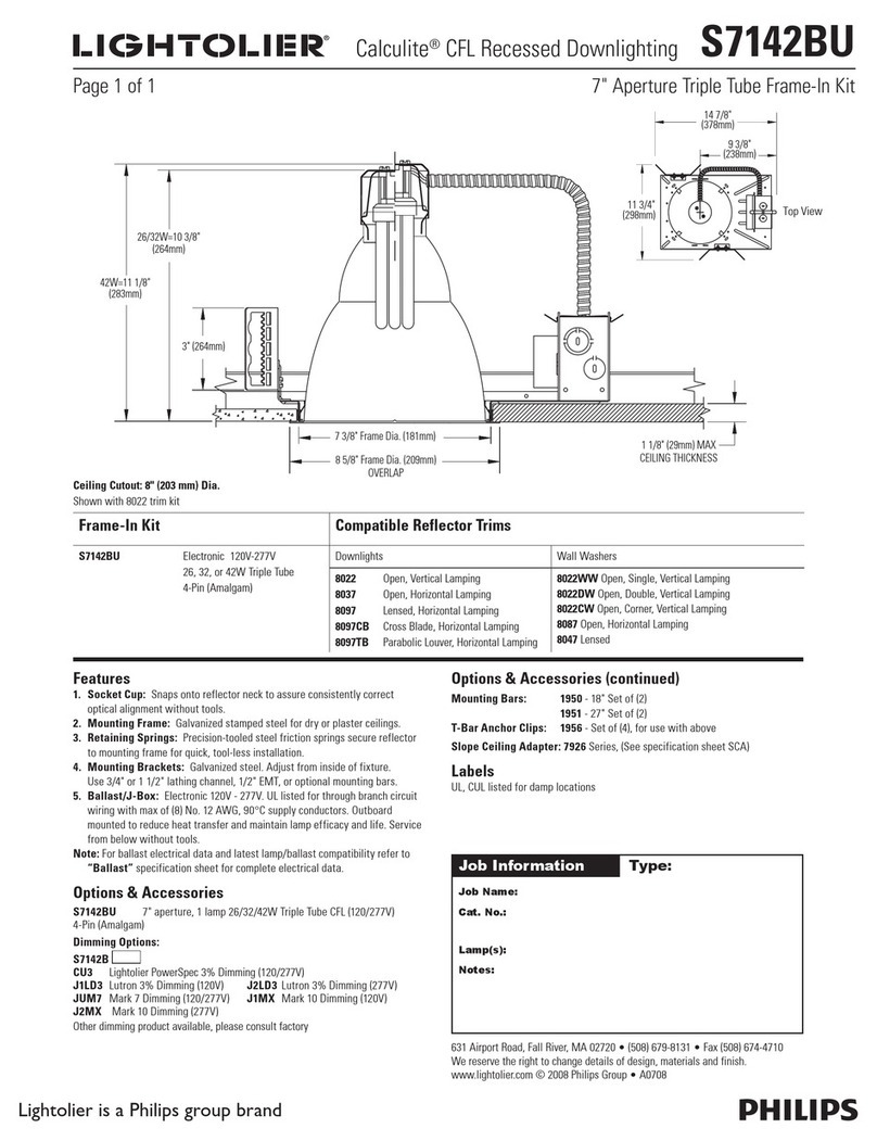 Lightolier Calculite S7142BU User manual