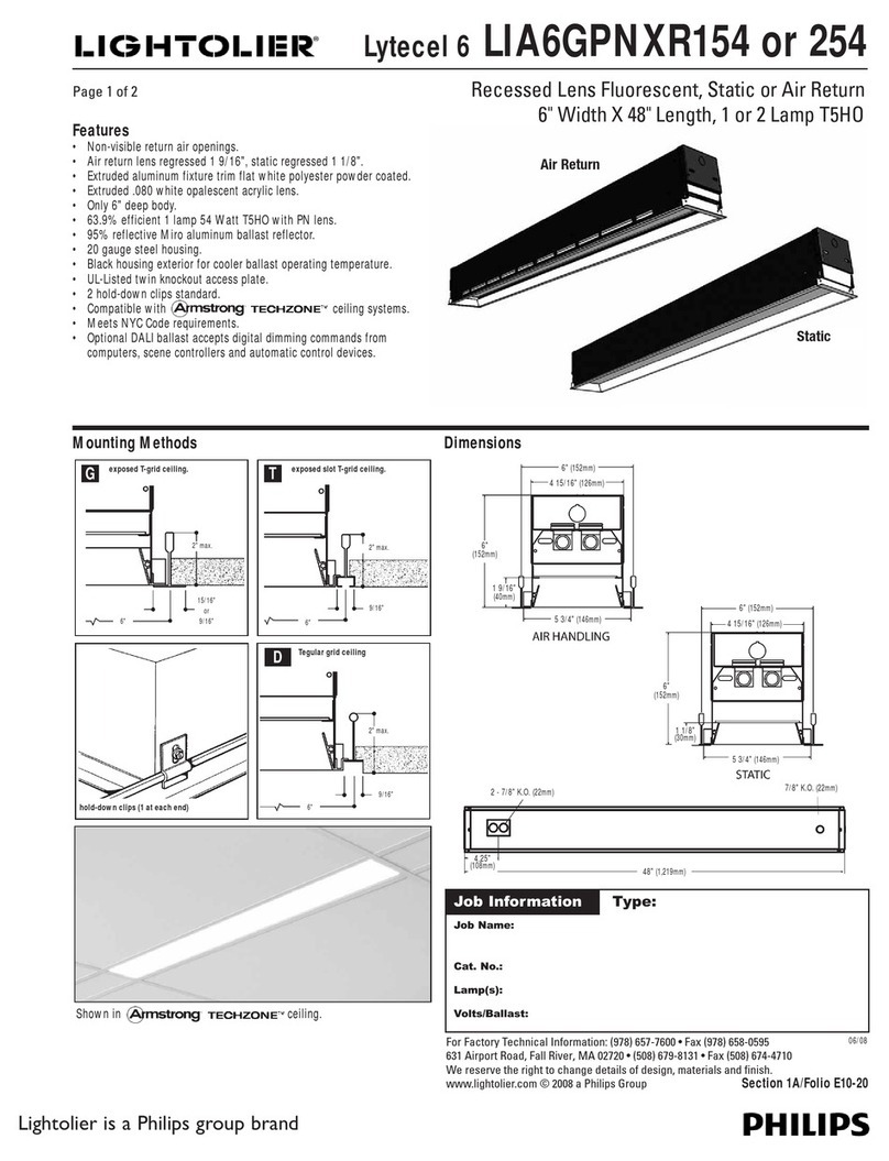 Lightolier Lytecel 6 LIA6GPNXR154 User manual