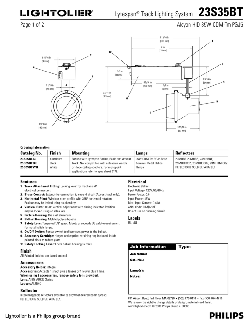 Lightolier Lytespan 23S35BT specification Lightolier Lytespan 23S35BT specification