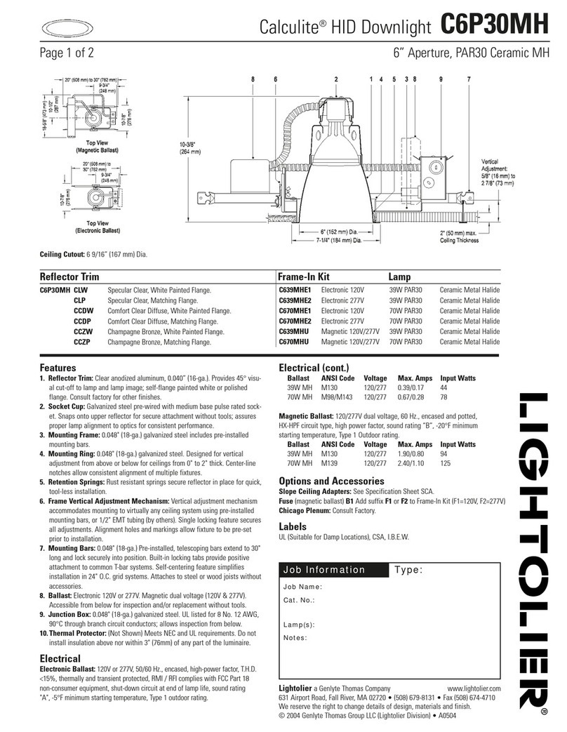 Lightolier Calculite C6P30MH specification
