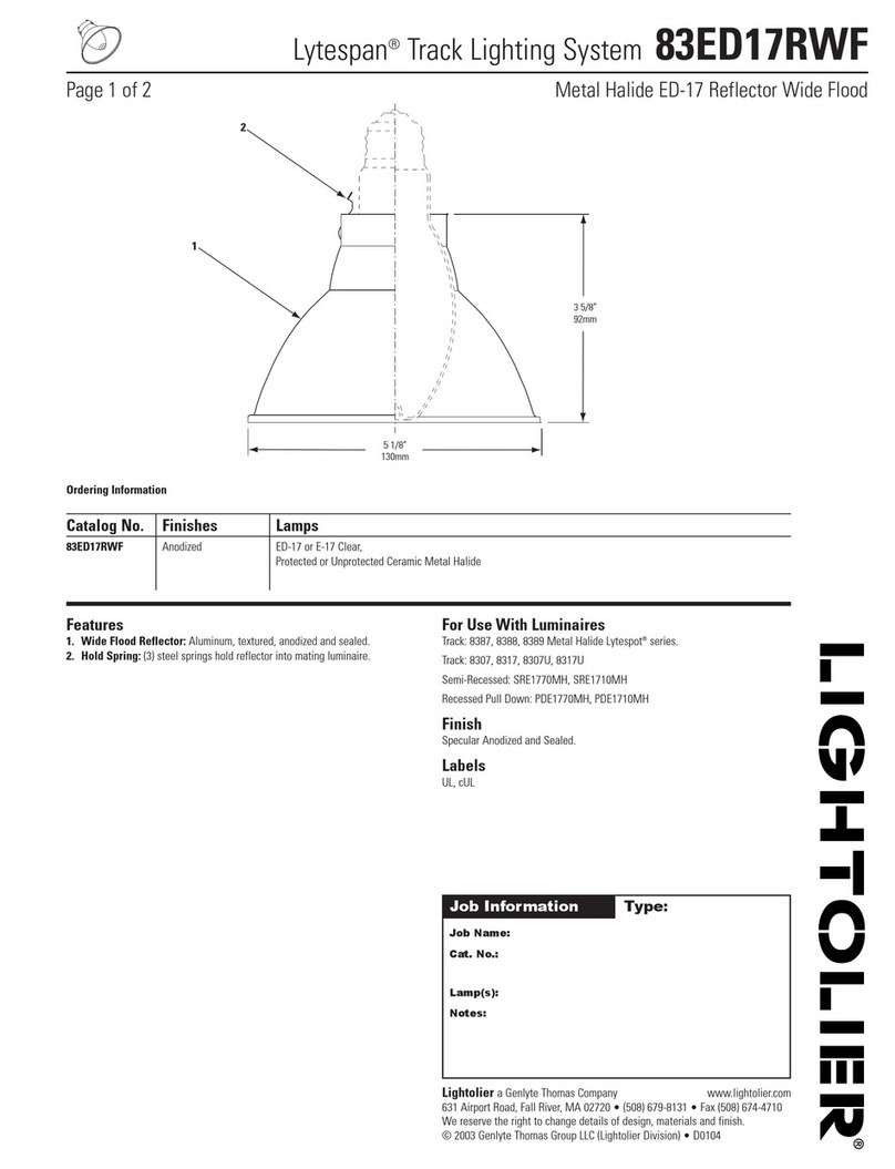 Lightolier Lytespan 83ED17RWF User manual