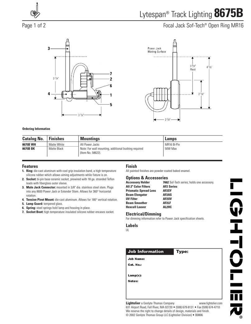 Lightolier Lytespan 8675B User manual