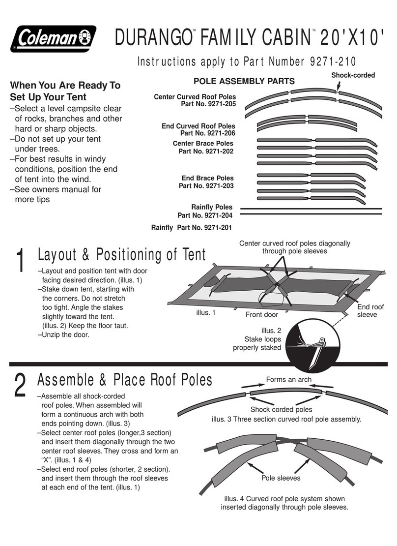 Coleman DURANGO FAMILY CABIN 9271-210 instructions