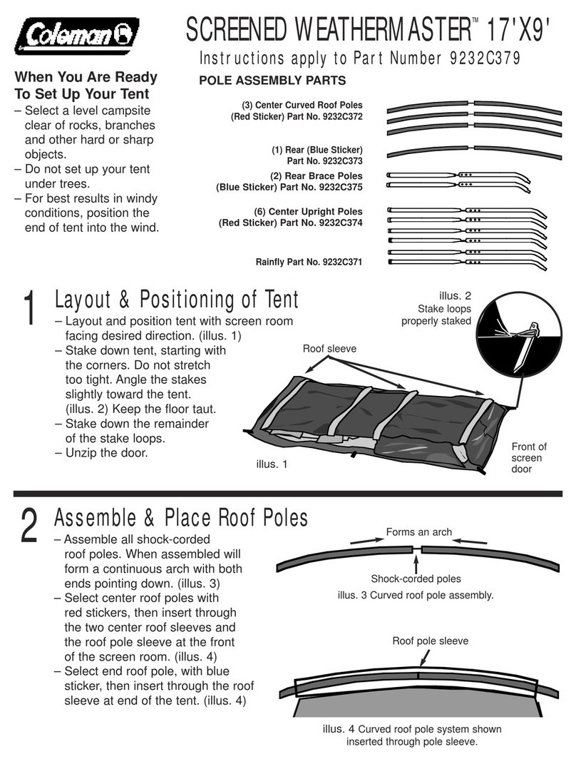 Coleman SCREENED WEATHERMASTER 9232C379 User manual