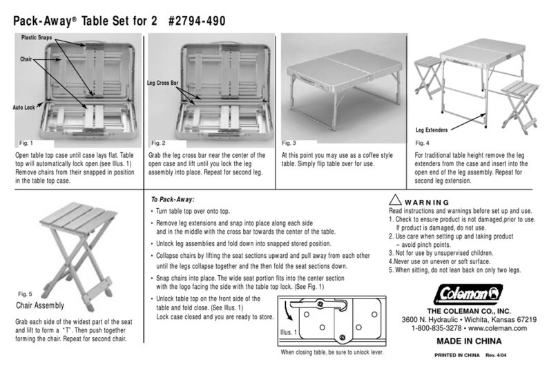 Coleman Pack-Away 2794-490 User manual