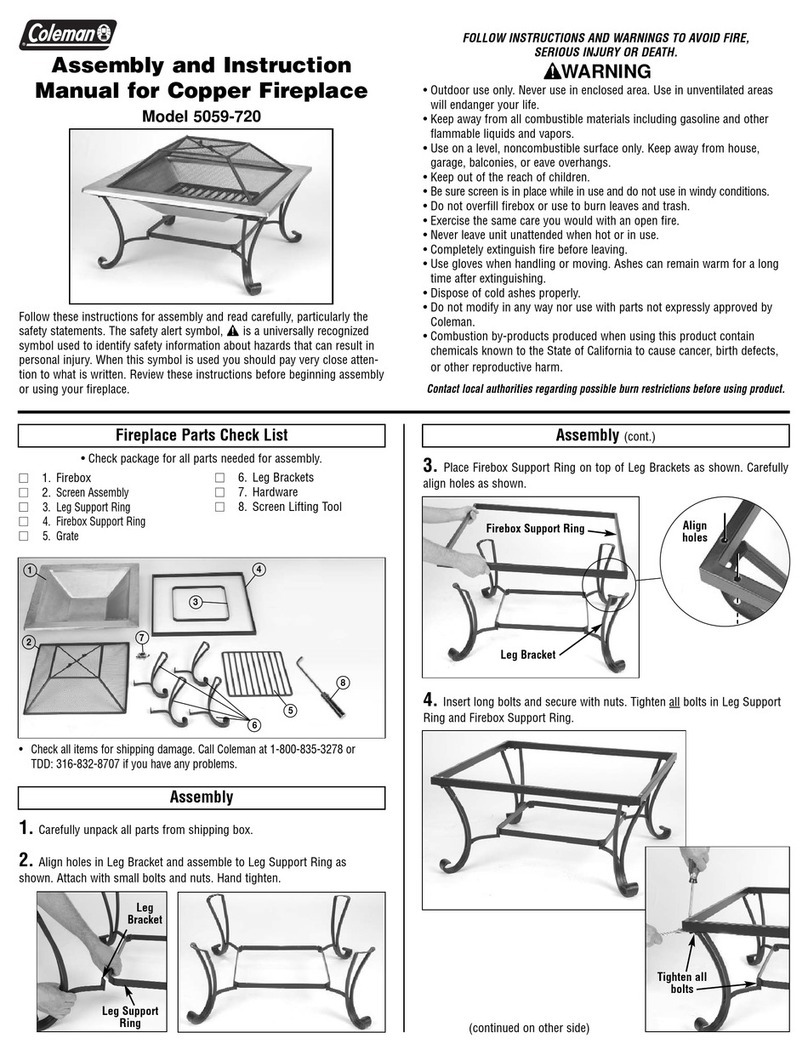 Coleman 5059-720 Assembly and instruction manual