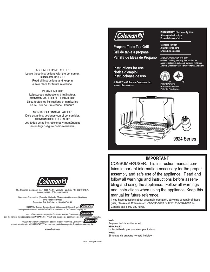 Coleman 9924 Series User manual