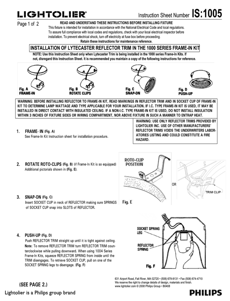 Lightolier 1000 SERIES User manual Lightolier 1000 SERIES User manual