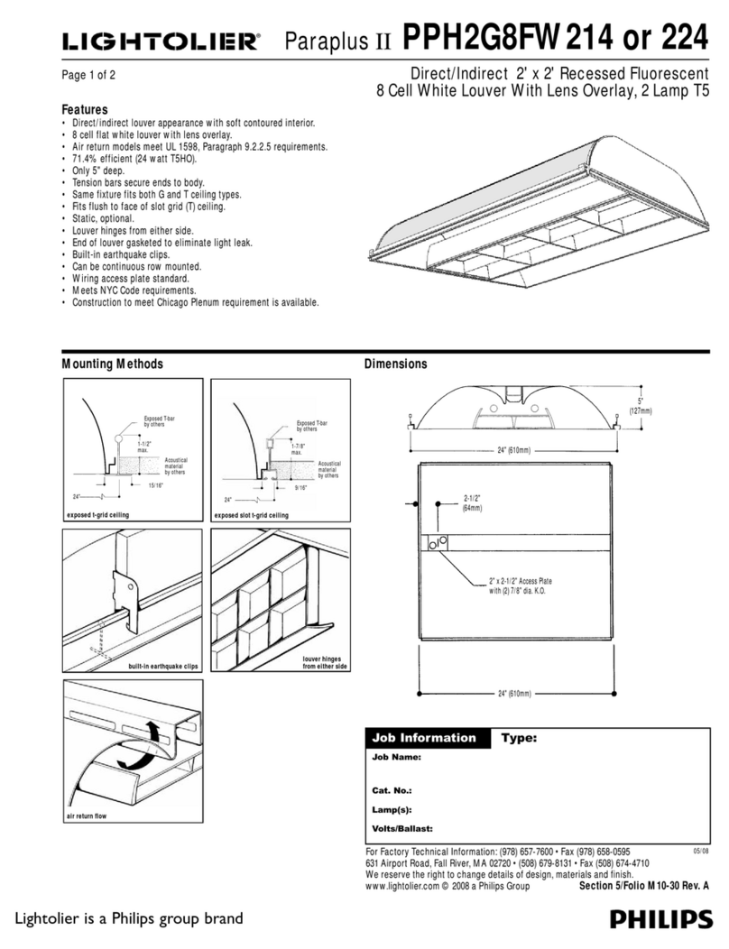 Lightolier Paraplus II PPH2G8FW214 User manual