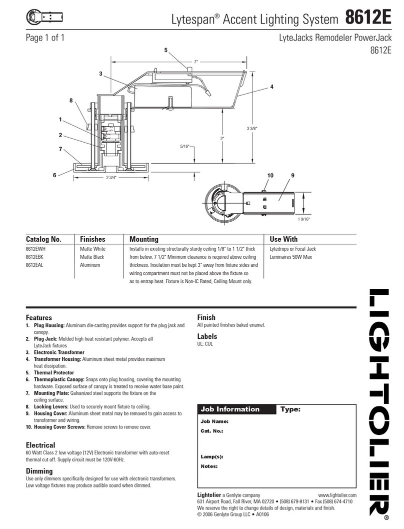 Lightolier Lytespan 8612E User manual