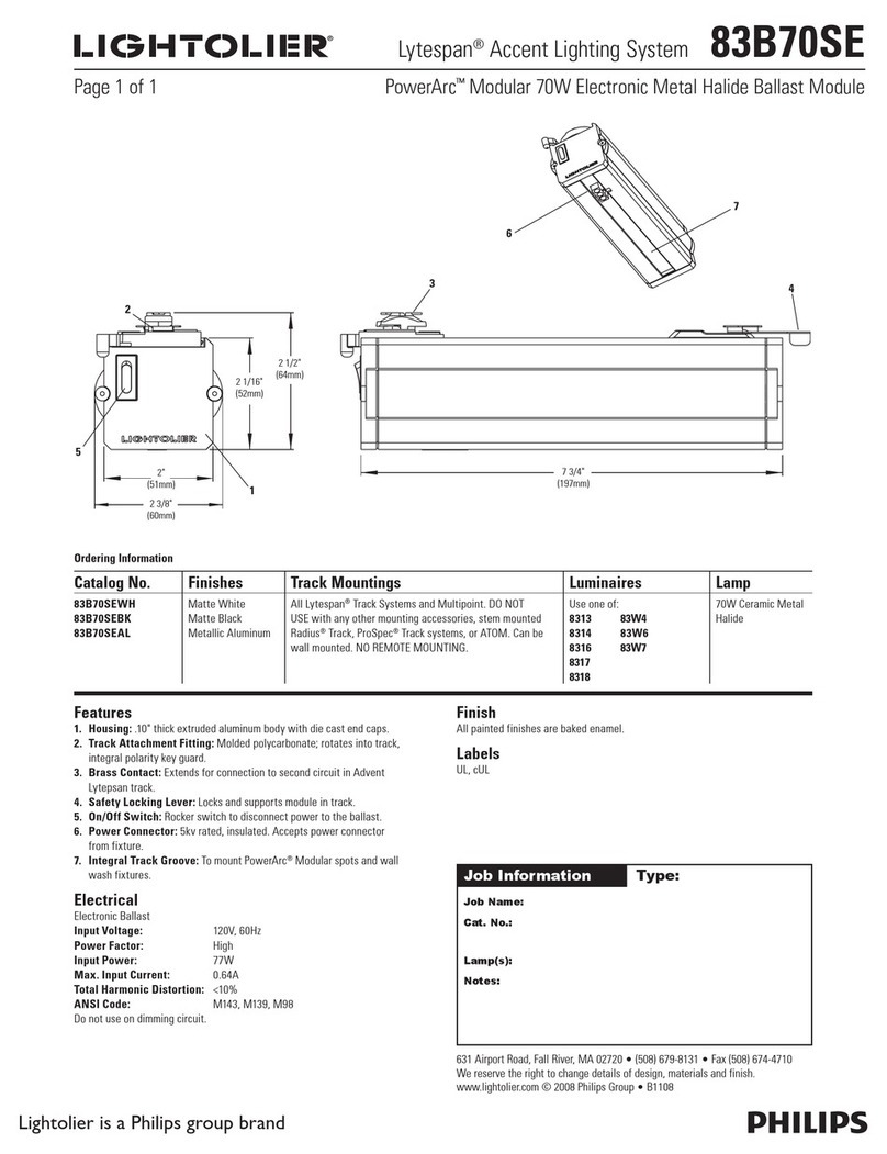 Lightolier Lytespan 83B70SE User manual Lightolier Lytespan 83B70SE User manual