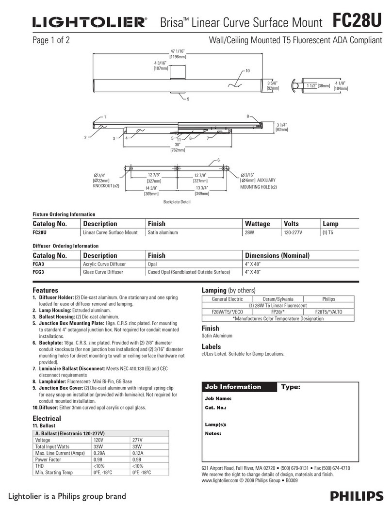 Lightolier Brisa FC28U User manual