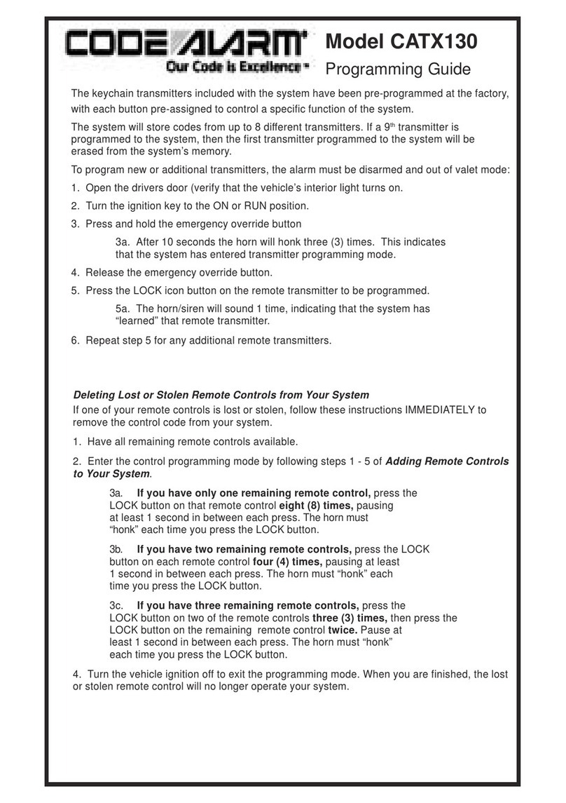 Code Alarm CATX130 Operating instructions