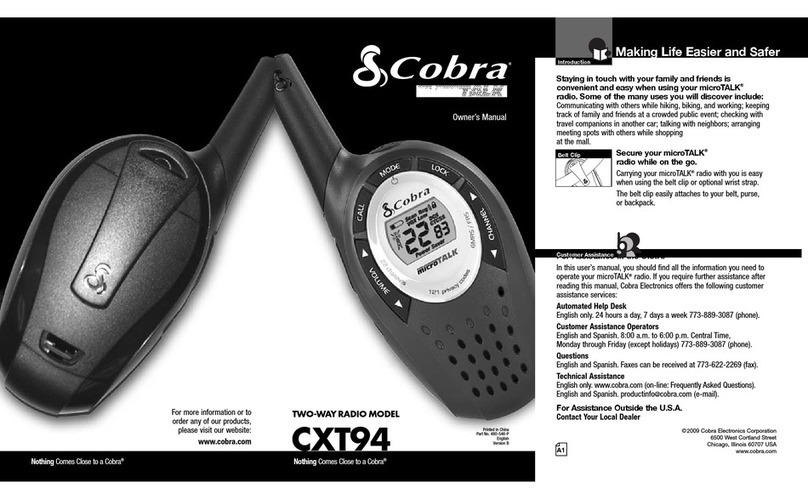 Cobra microTalk CXT94 owner's manual