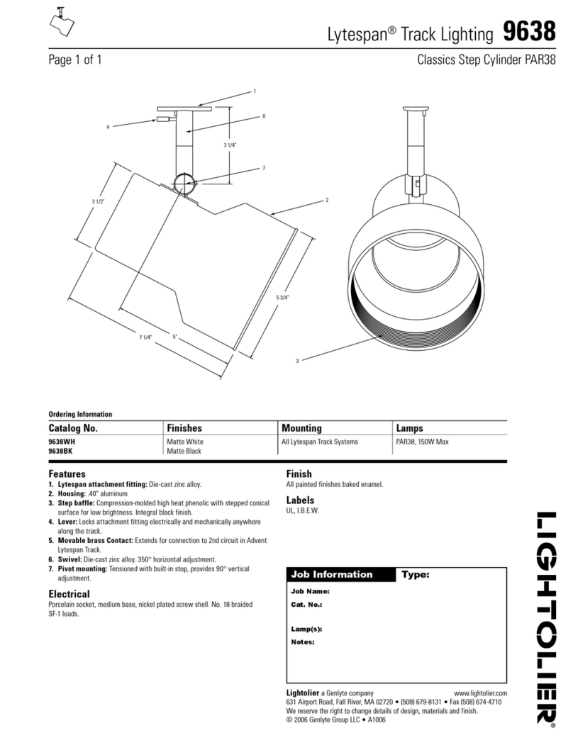 Lightolier Lytespan 9638 User manual Lightolier Lytespan 9638 User manual