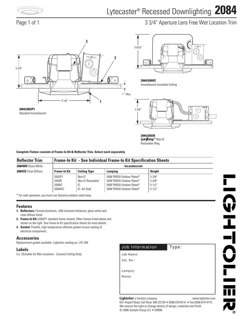 Lightolier Lytecaster 2084 User manual