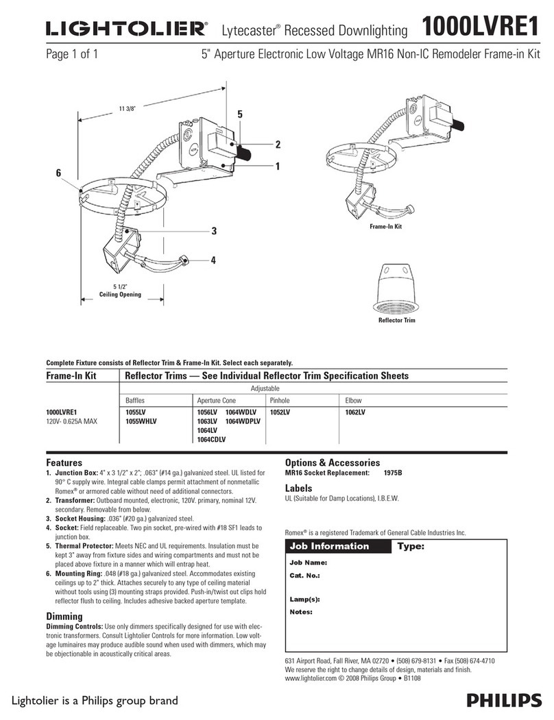 Lightolier Lytecaster 1000LVRE1 User manual
