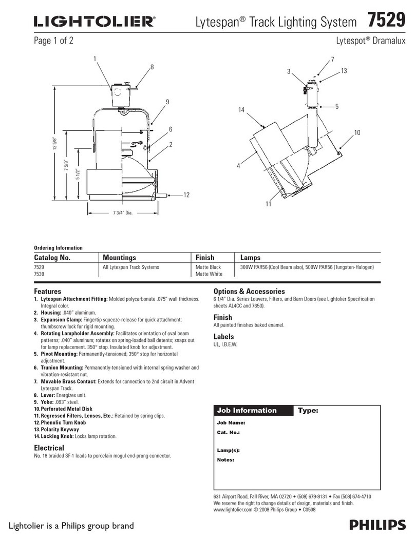 Lightolier Lytespan 7529 User manual