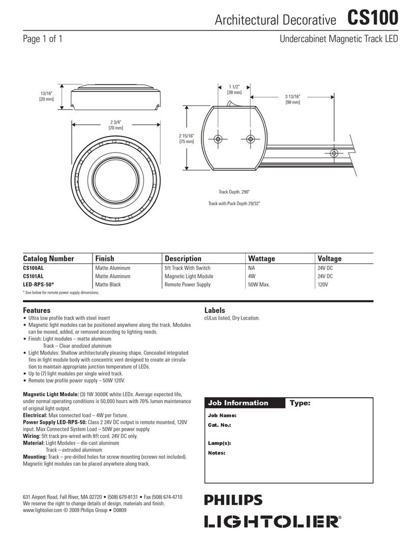 Lightolier CS100 User manual