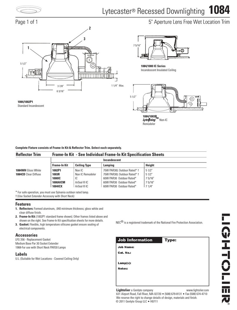 Lightolier Lytecaster 1084 User manual Lightolier Lytecaster 1084 User manual
