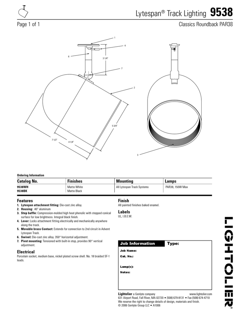 Lightolier Lytespan 9538 User manual