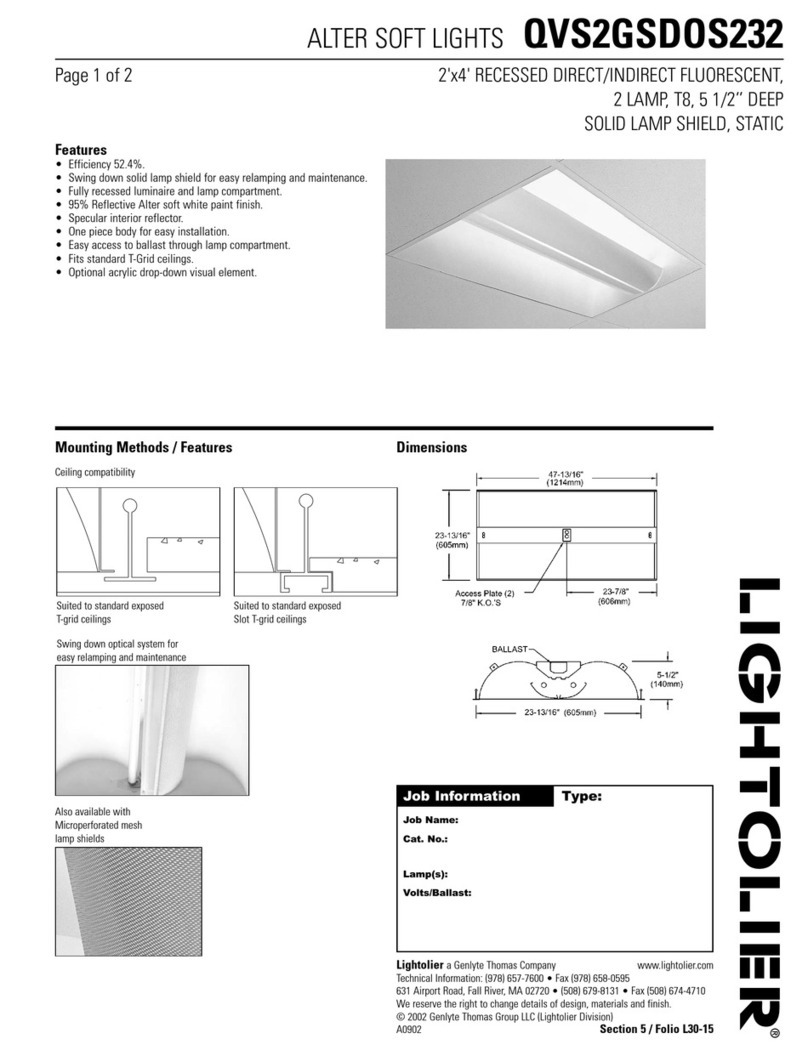 Lightolier Alter QVS2GSDOS232 User manual Lightolier Alter QVS2GSDOS232 User manual