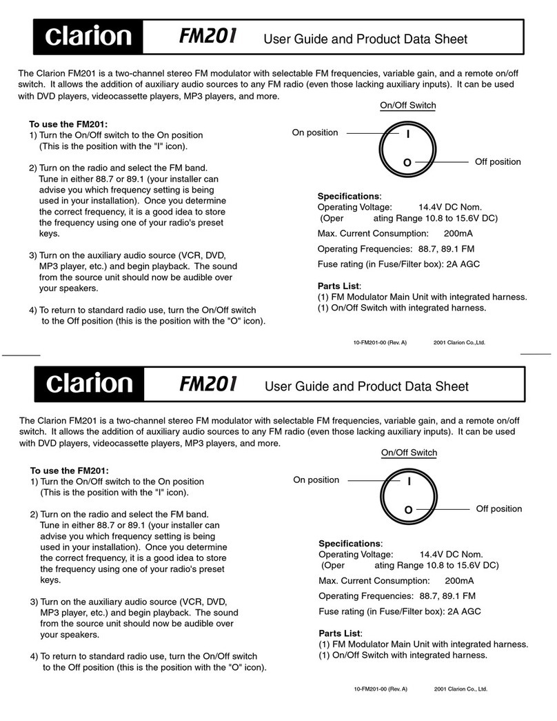 Clarion FM201 Instruction Manual