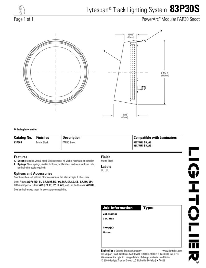 Lightolier Lytespan 83P30S User manual