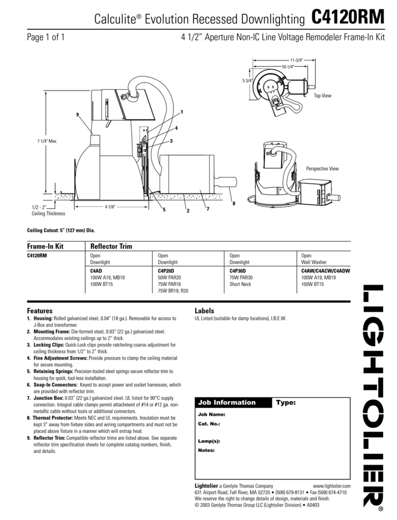 Lightolier Calculite C4120RM User manual