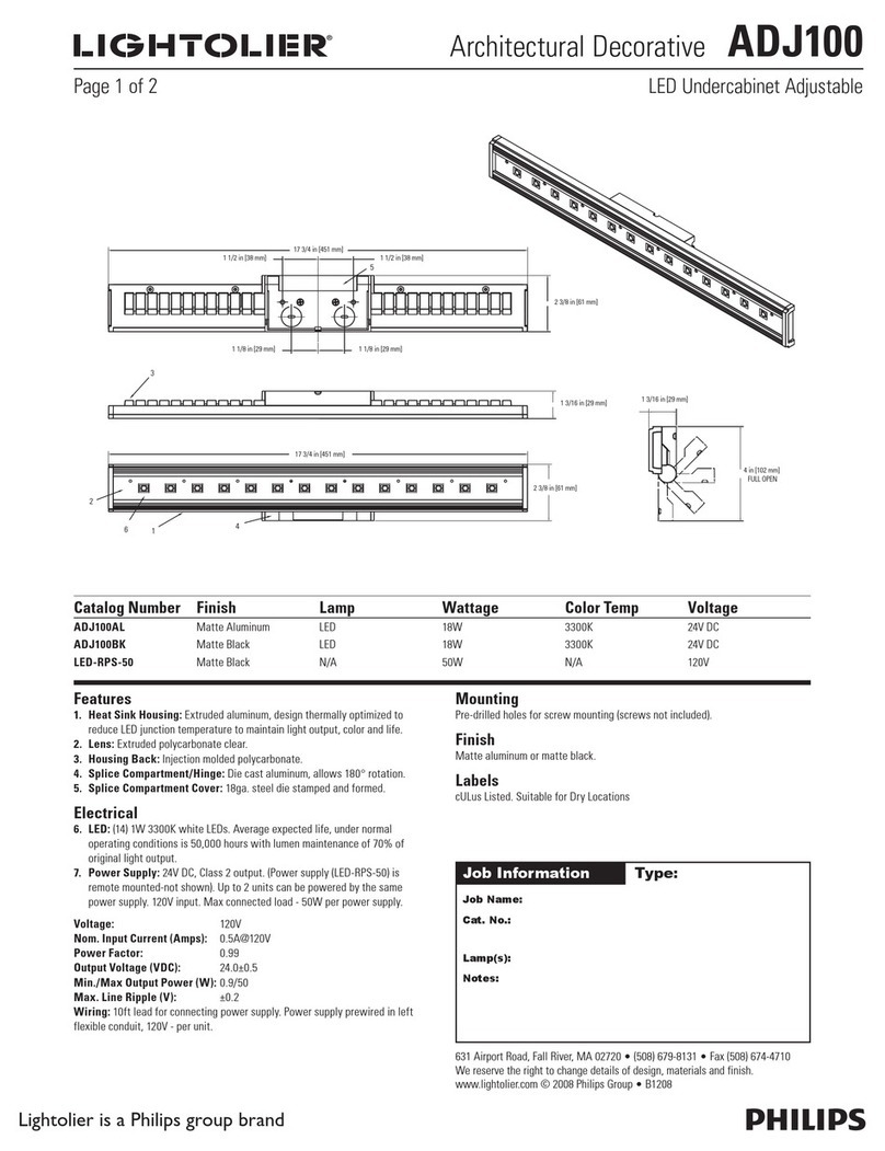Lightolier ADJ100 User manual