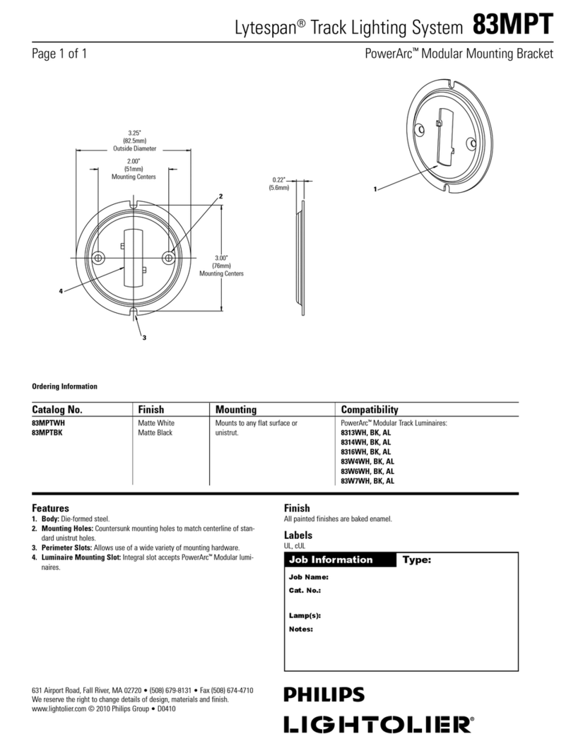 Lightolier Lytespan 83MPT User manual