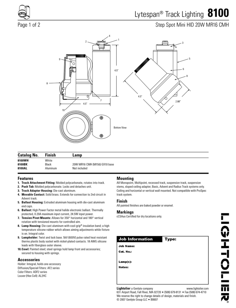 Lightolier Lytespan 8100 User manual