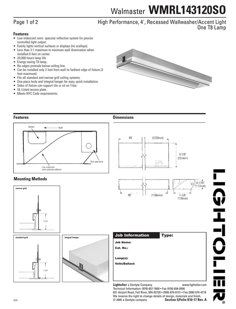Lightolier Walmaster WMRL143120SO User manual