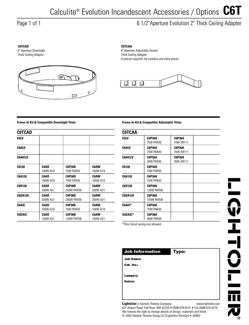 Lightolier Calculite C6T User manual Lightolier Calculite C6T User manual
