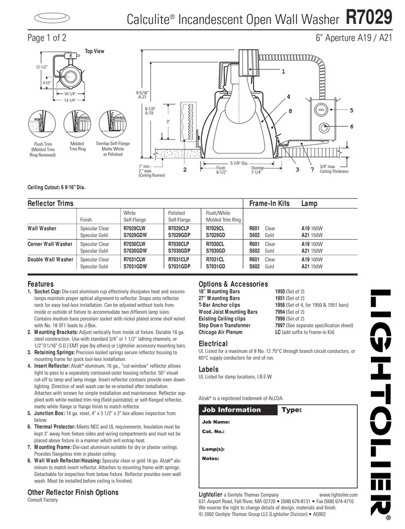 Lightolier Calculite R7029 User manual